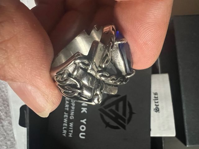 Anello FaithHeart Pietra Blu Acciaio Inox