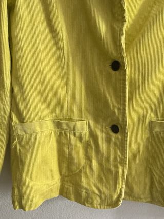 Blazer amarillo limón de pana de algodón chaqueta