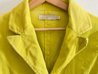 Blazer amarillo limón de pana de algodón chaqueta