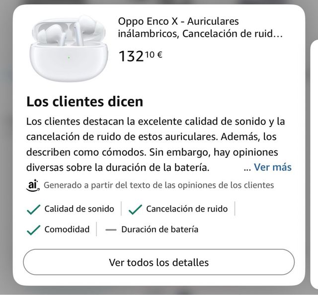 Auriculares Oppo Enco X Blancos