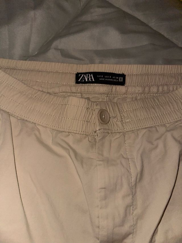 Pantalones Zara Beige Transpirables