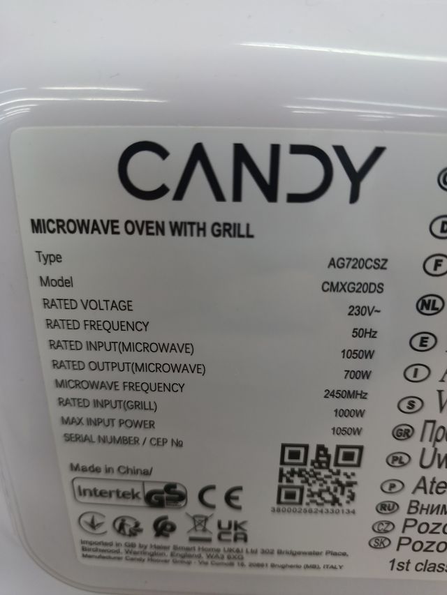 Electroline ME208COR Microonde da tavolo combinato 20L 800W bianco