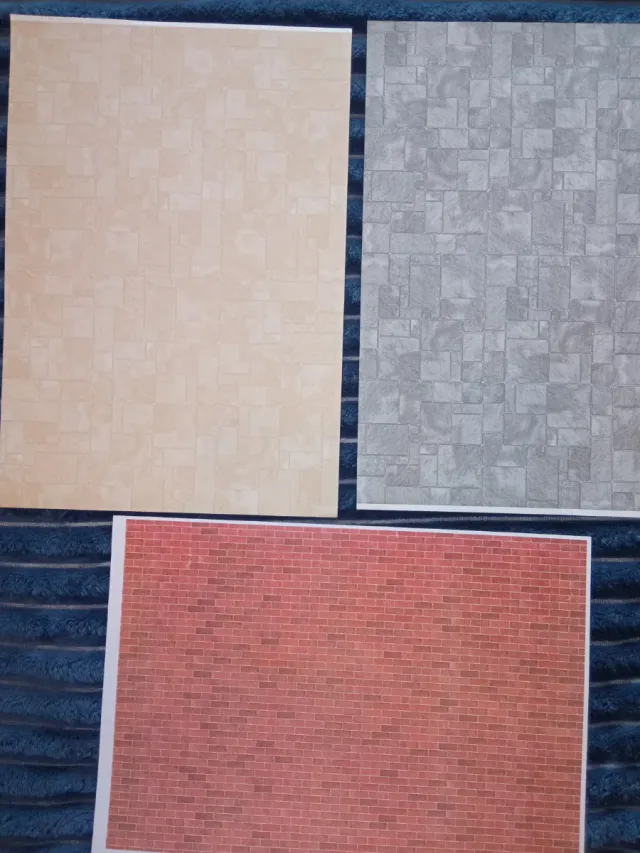 Papel de parede e fachada para casas de bonecas