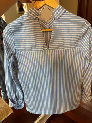 Camisa rayas flores bordadas Talla S