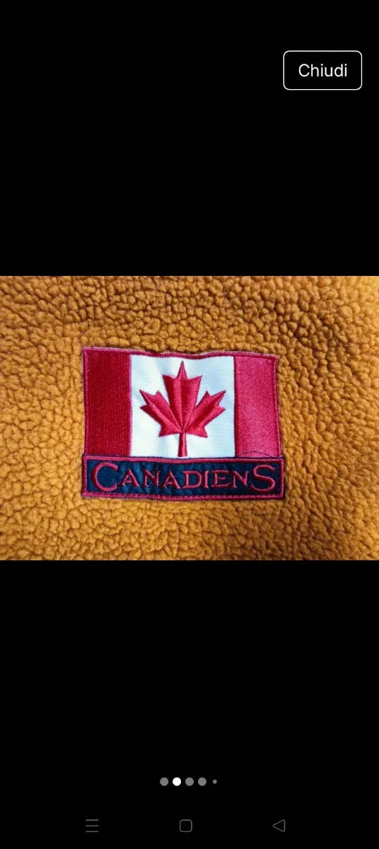 Giubbotto uomo giallo con patch Canada