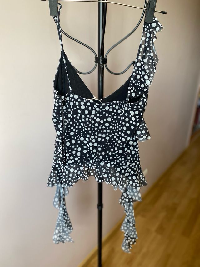 Top Zara lunares volantes S