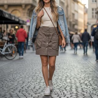 Talla M - Minifalda safari Purificacion Garcia