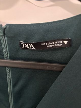 Vestito Zara verde petrolio manica lunga