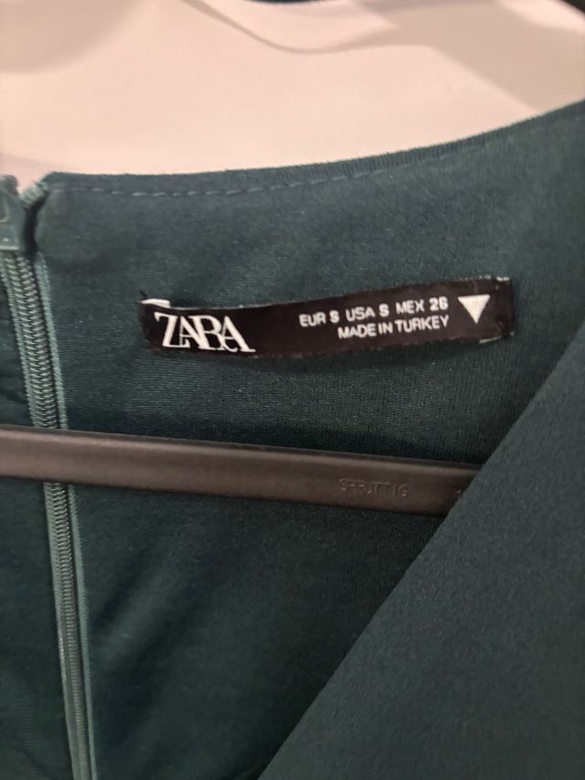 Vestito Zara verde petrolio manica lunga