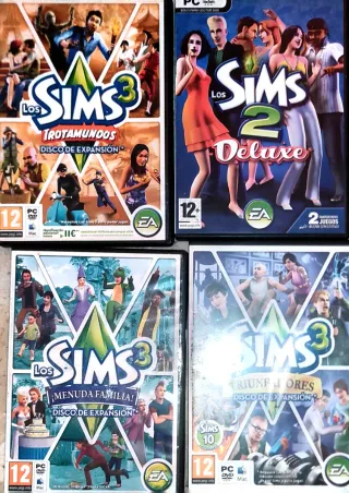 Lote 4 Juegos PC Los Sims 2 y 3