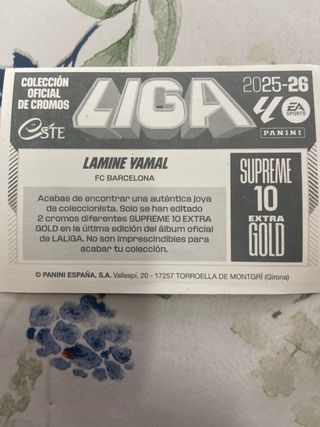 Panini Supreme 10 Extra Gold Lamine Yamal