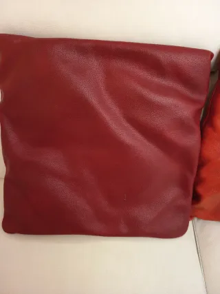 Coppia Cuscini Pelle 45x45 cm Rossi