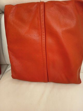 Coppia Cuscini Pelle 45x45 cm Rossi