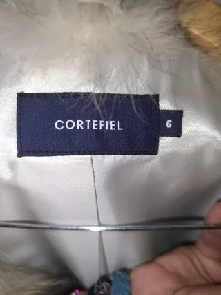 Chaqueta de piel blanca Cortefiel