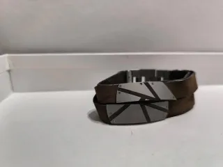 Pulsera de cuero y metal para hombre