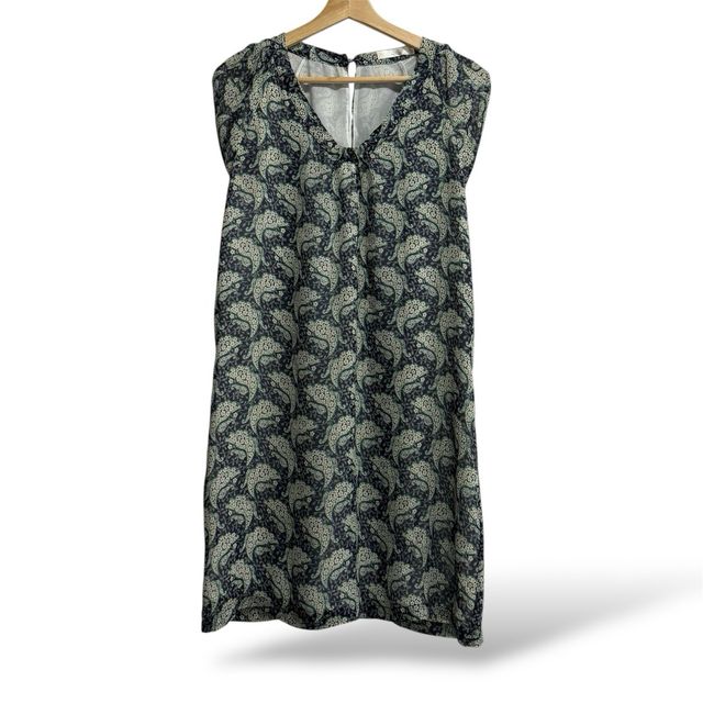 Talla M - Vestido estampado verde y azul