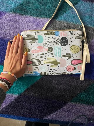 Bolso Cactus Correa Hombro y Mano Multicolor