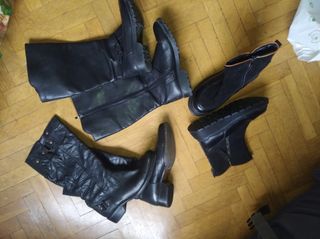 Botines blancos con tacón dorado