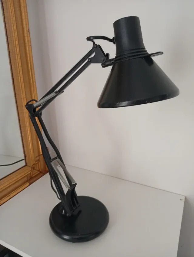 Lampada Fase Anni '60 Nera in Metallo