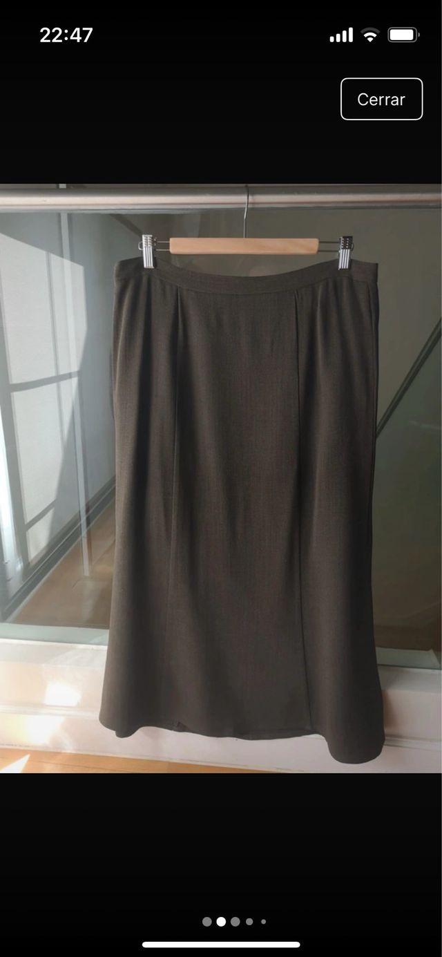 Falda larga marrón