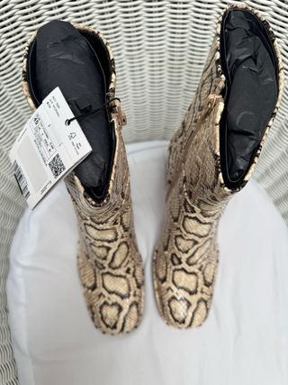 Botas Mango Animal Print Tacón Plataforma