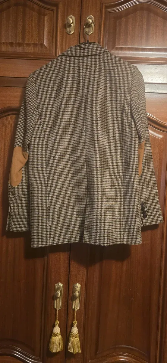 Blazer Zara cuadros marrón y gris