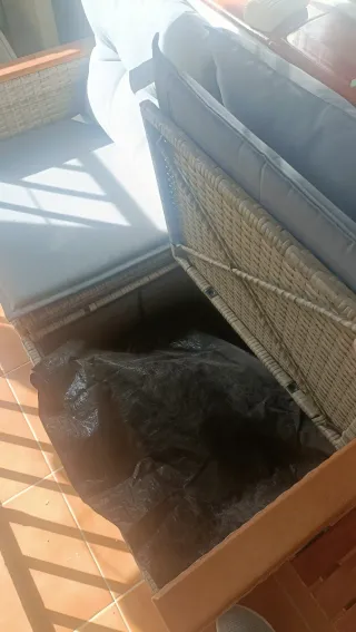 2 Sillones Exterior Mimbre y Madera