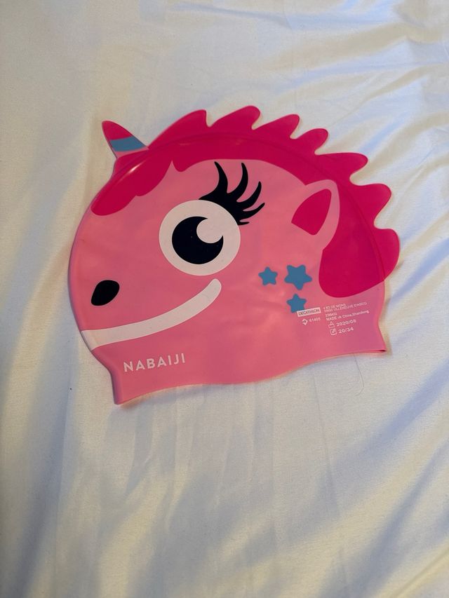 Gorro de natación infantil rosa unicornio NABAIJI