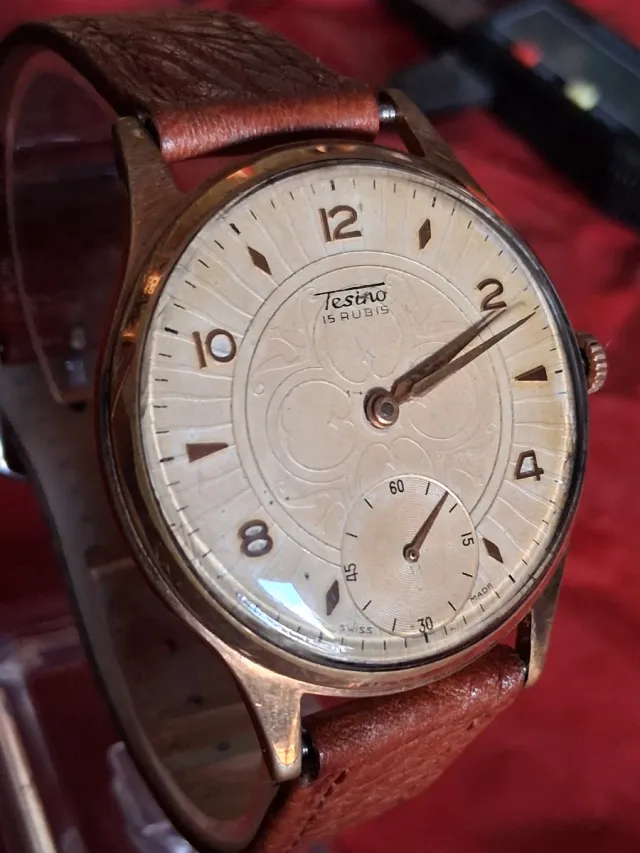 Orologio Tesino Vintage Cassa Placcata Oro Uomo