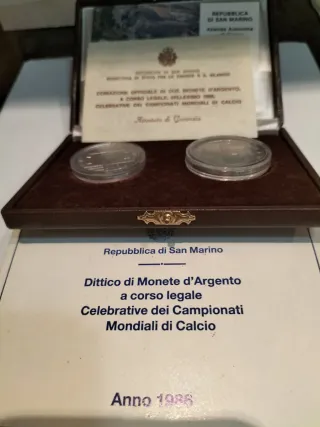 Dittico San Marino 1986 argento FDC
