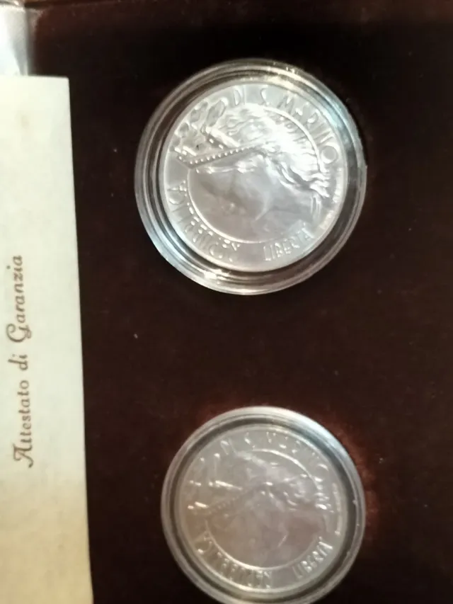 Dittico San Marino 1986 argento FDC