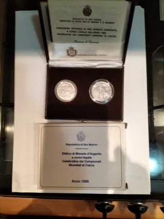 Dittico San Marino 1986 argento FDC