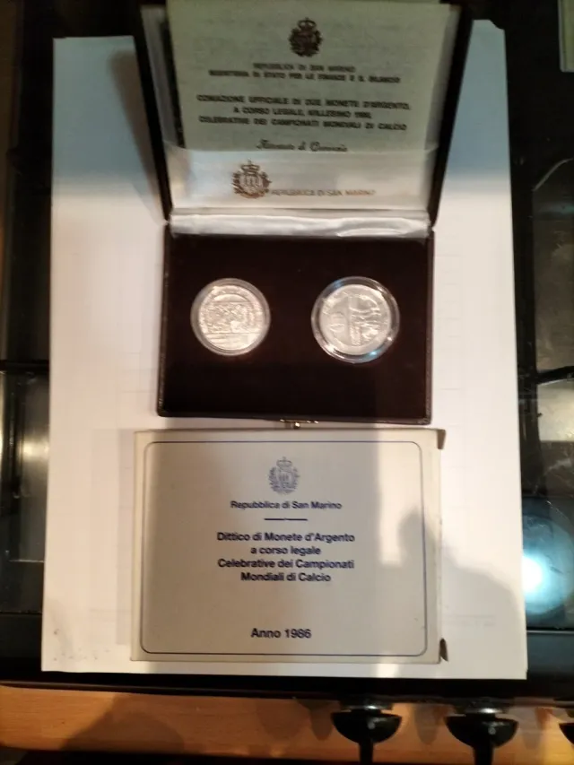 Dittico San Marino 1986 argento FDC