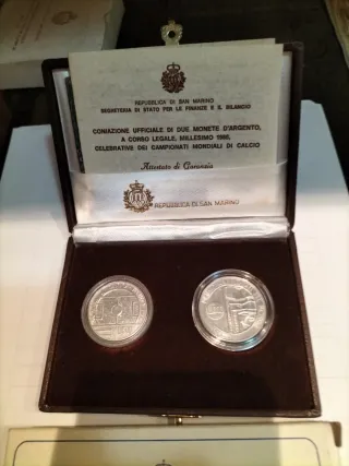 Dittico San Marino 1986 argento FDC