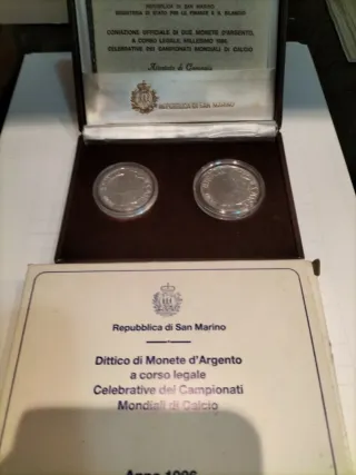 Dittico San Marino 1986 argento FDC