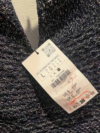 Vestido Zara Negro/Plata Talla L