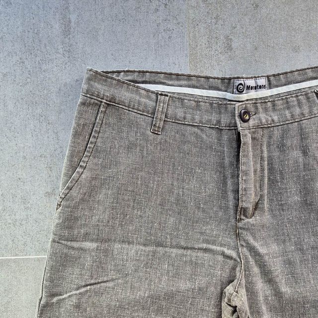 Monotone - Pantalón chino lino mixto gris claro