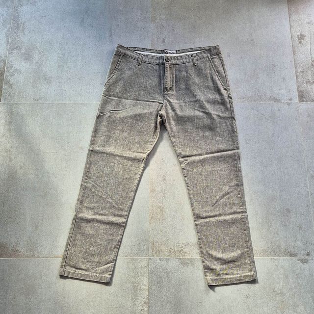 Monotone - Pantalón chino lino mixto gris claro