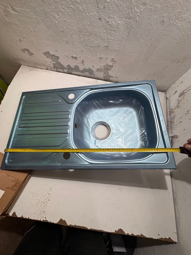 Fregadero de cocina plateado