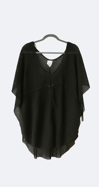 Blusa de rejilla negra