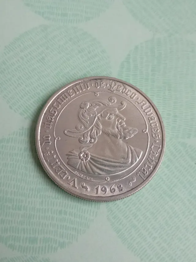 50 Escudos 1968 Portugal -PLATA-