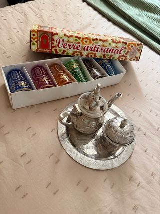 Juego Té Marroquí Vidrio y Metal