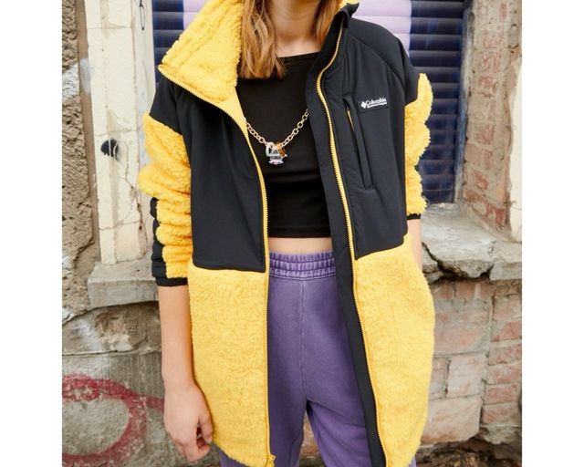 Chaqueta Columbia Sherpa Mujer Negra y Amarilla