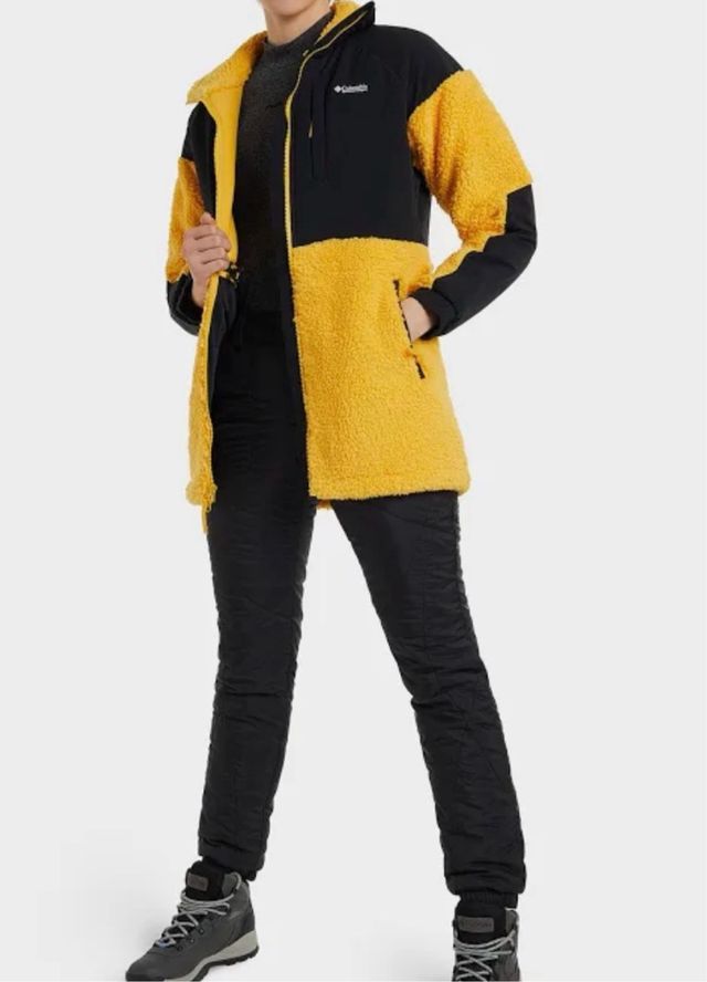 Chaqueta Columbia Sherpa Mujer Negra y Amarilla