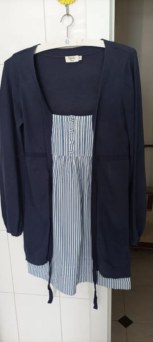 Vestido azul rayas verticales 