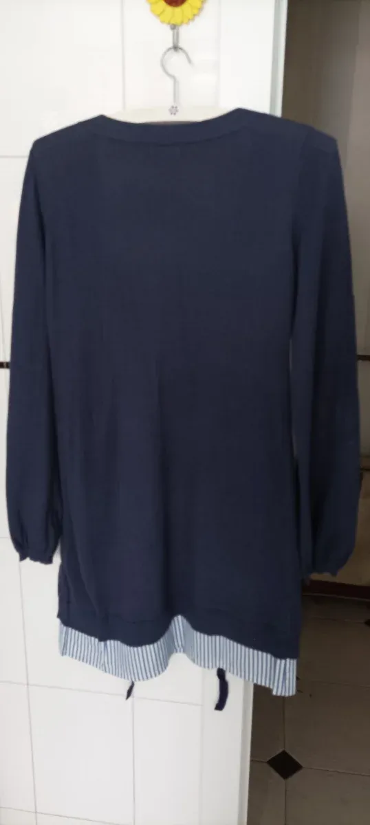 Vestido azul rayas verticales 