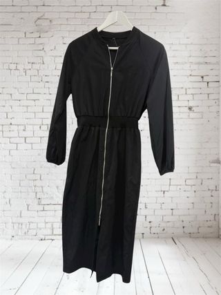 Abito lungo donna nero con zip