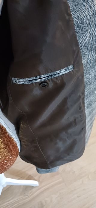 Americana cuadros marrones y multicolor