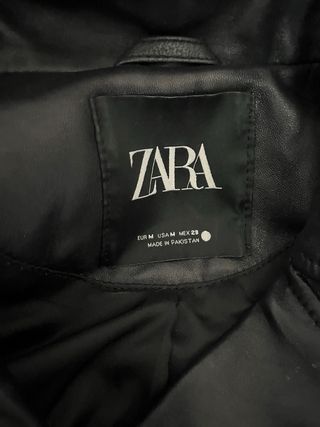 Chaqueta cuero Zara mujer negra