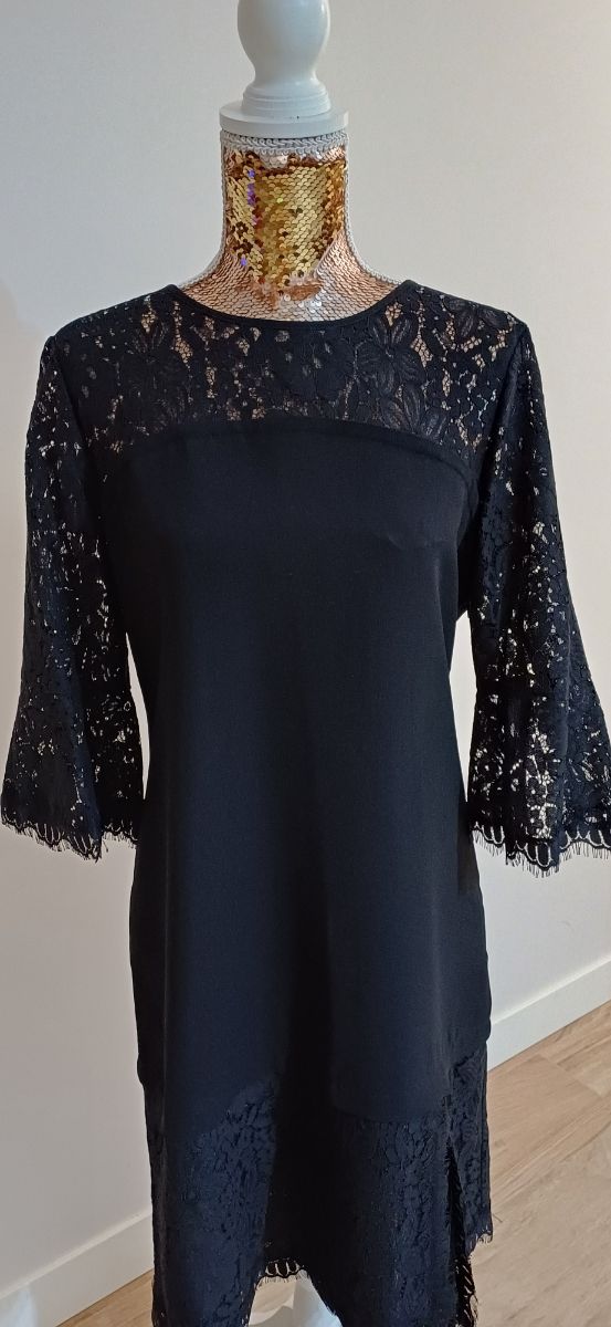 Vestido Yera Negro Encaje